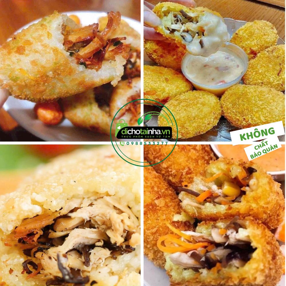 xôi gà nấm viên mini, mua xôi viên mini ngon, xôi gà nấm tiện lợi, xôi gà nấm mini đông lạnh, món xôi ngon cho bữa sáng, xôi viên ăn liền,