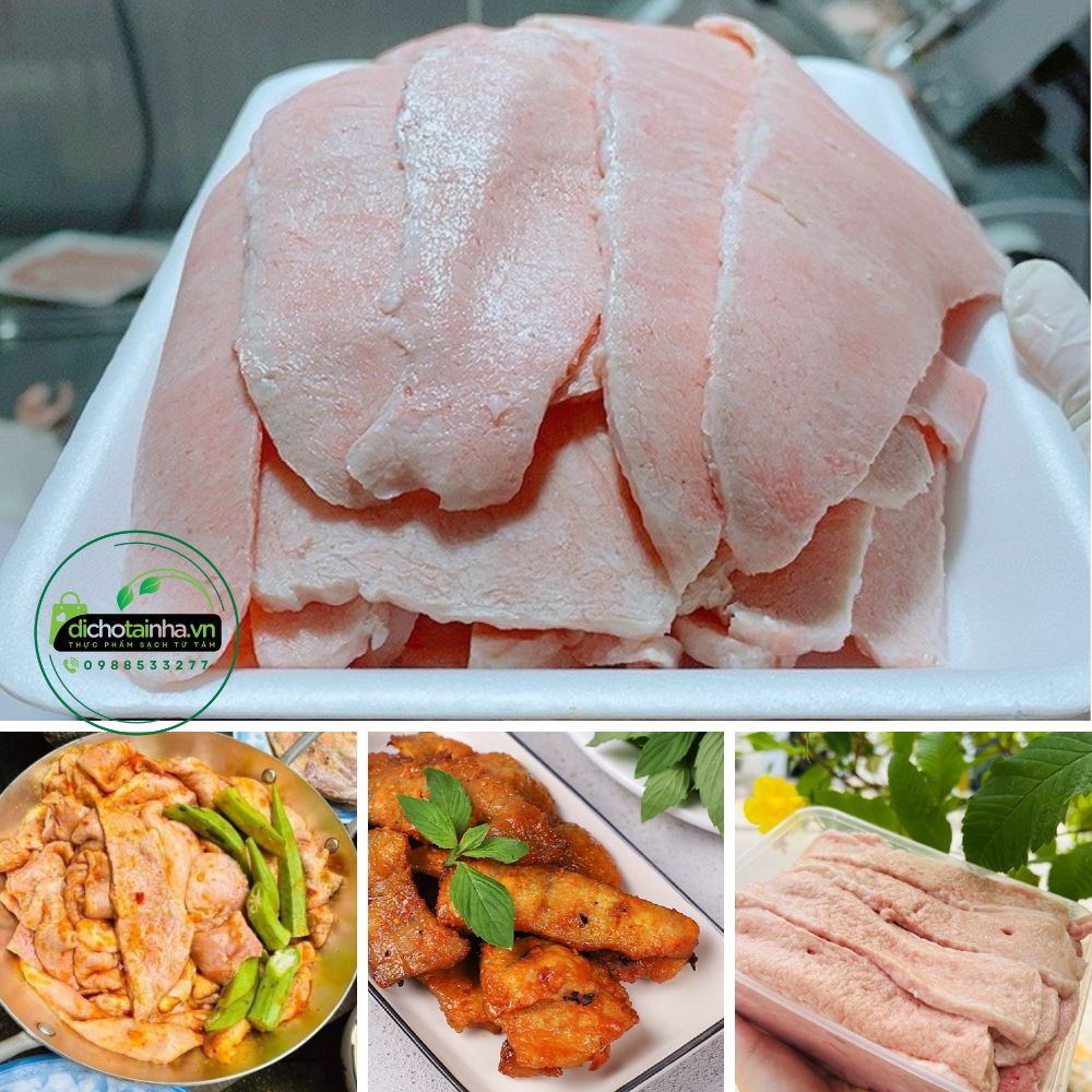1 Kg Vú heo cắt sẵn chưa ướp