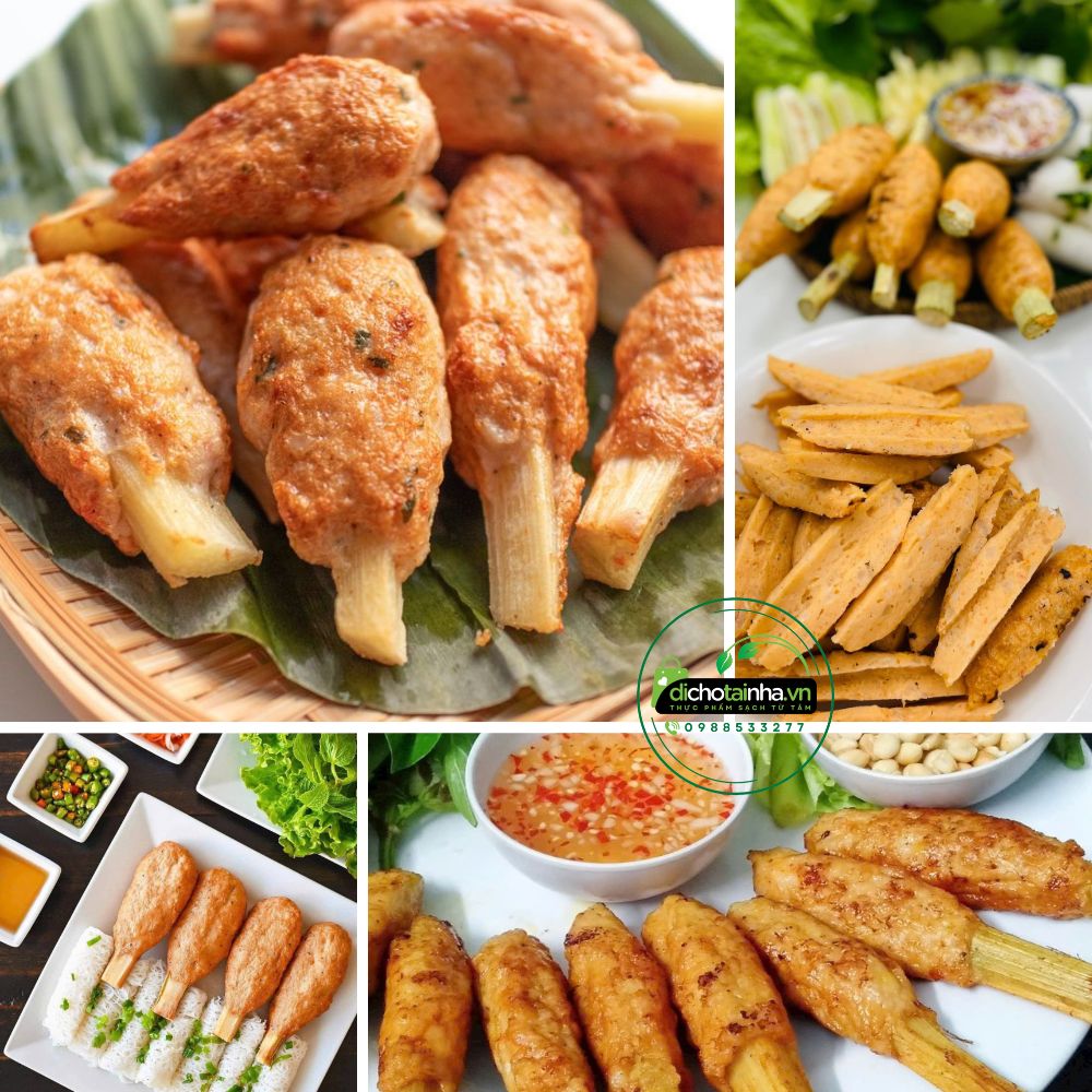 Chạo tôm bọc mía